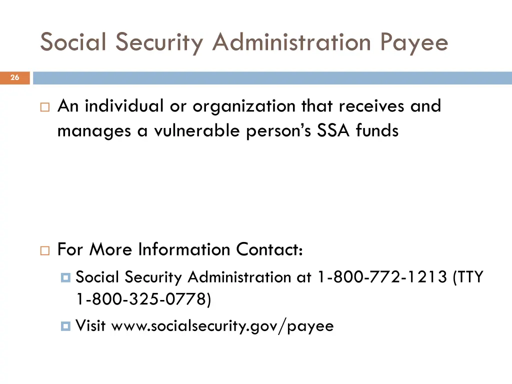 social security administration payee