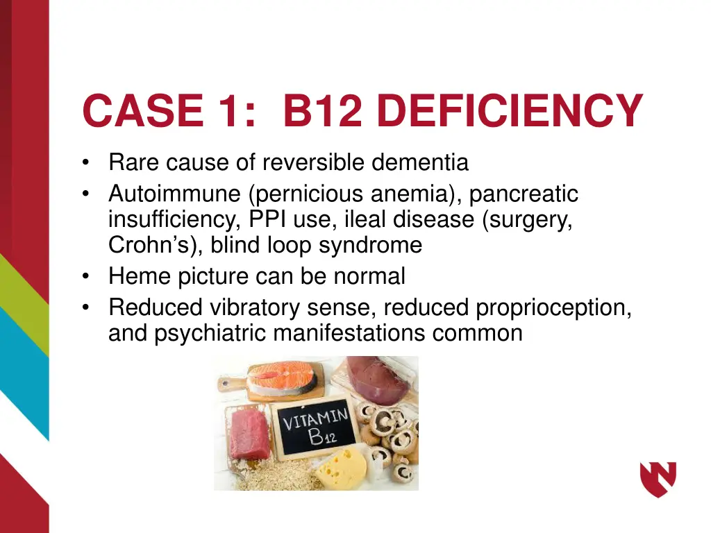 case 1 b12 deficiency rare cause of reversible