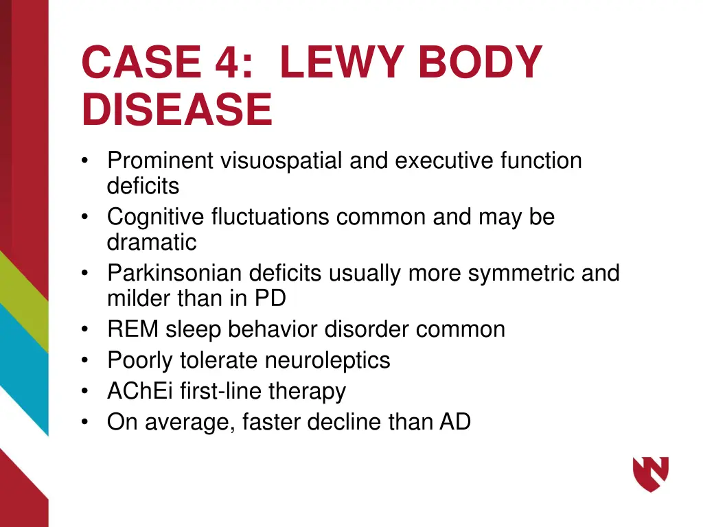 case 4 lewy body disease prominent visuospatial