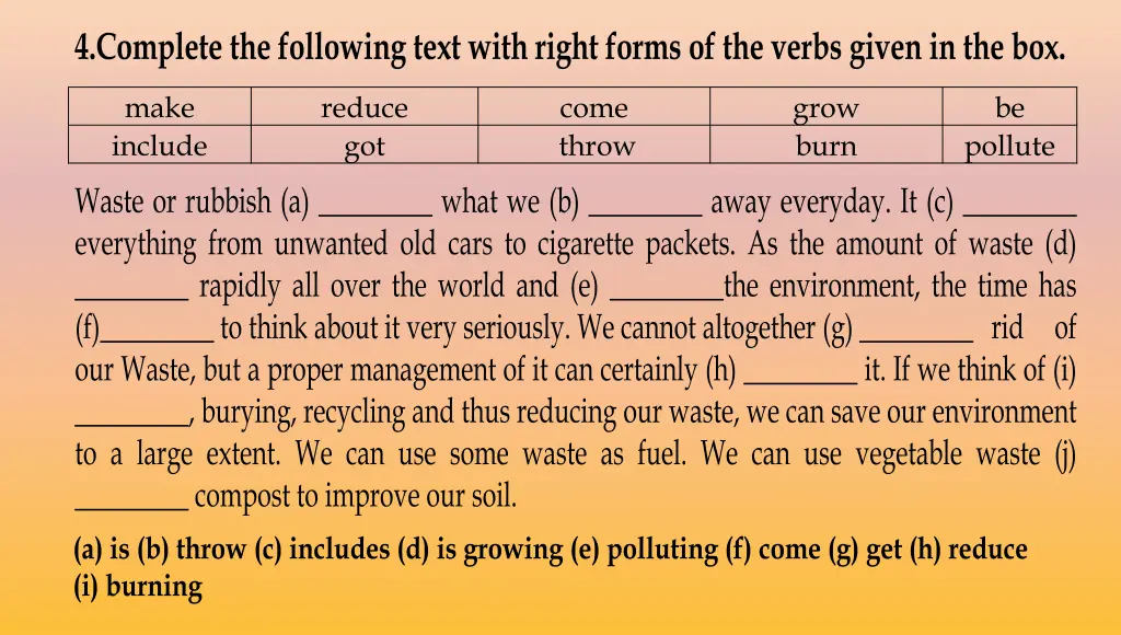 4 complete the following text with right forms