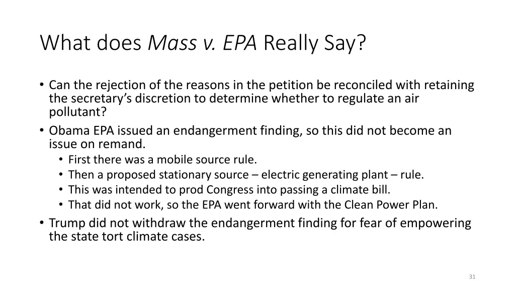 what does mass v epa really say