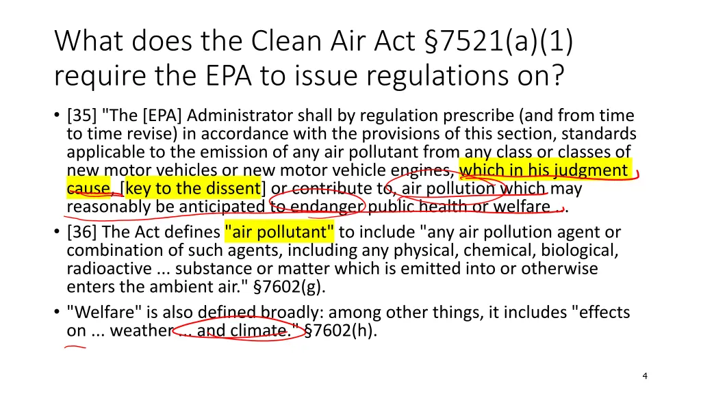 what does the clean air act 7521 a 1 require