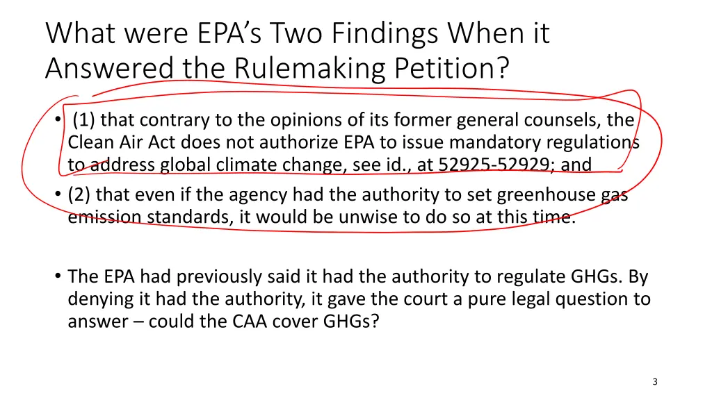 what were epa s two findings when it answered