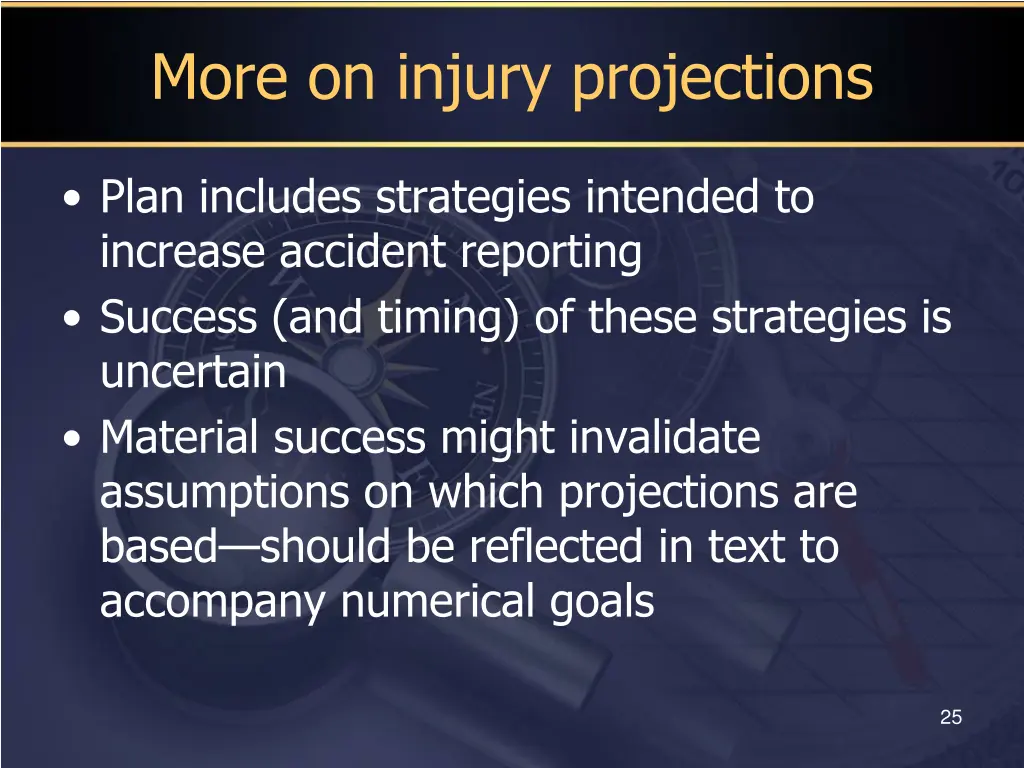 more on injury projections