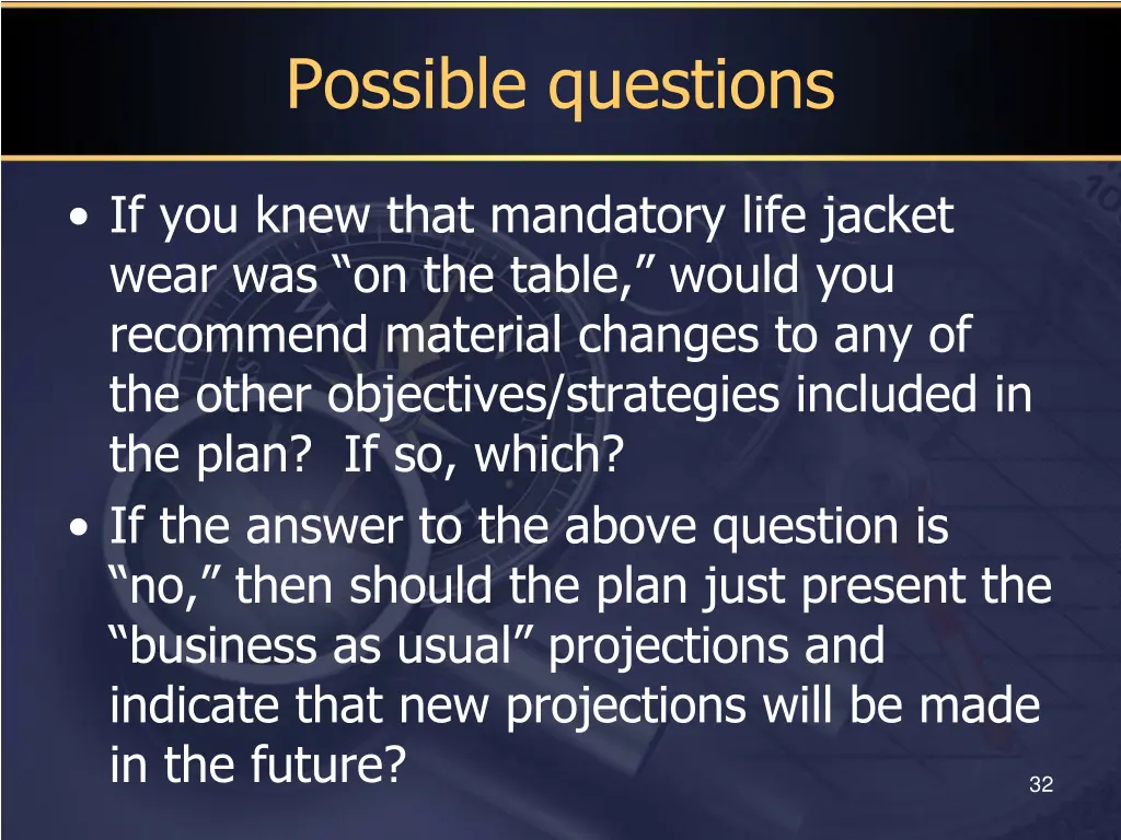 possible questions 1