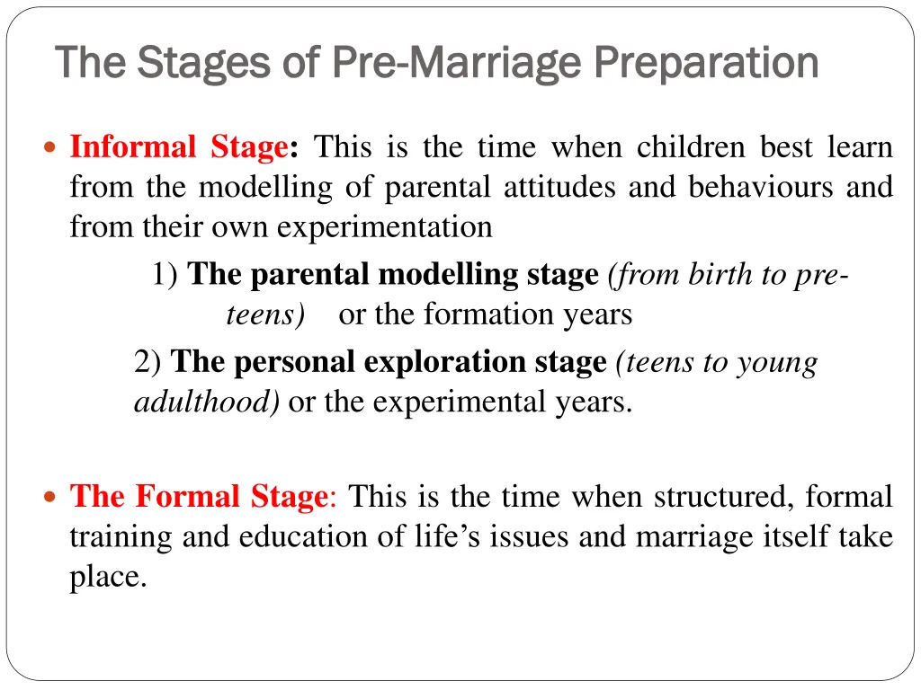 the stages of pre the stages of pre marriage