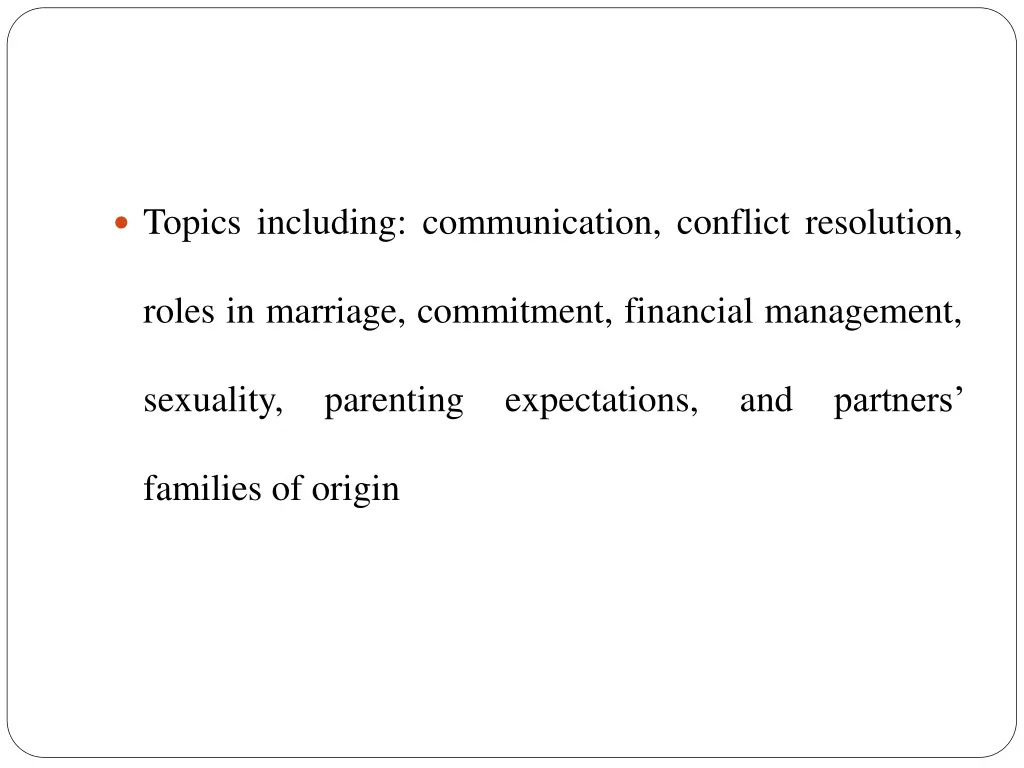 topics including communication conflict resolution