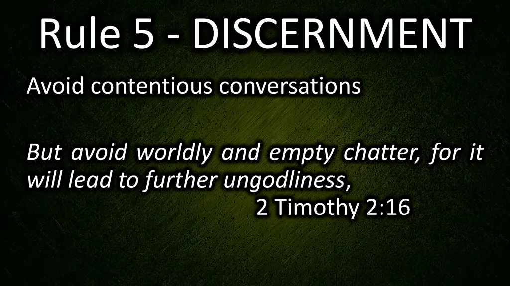 rule 5 discernment