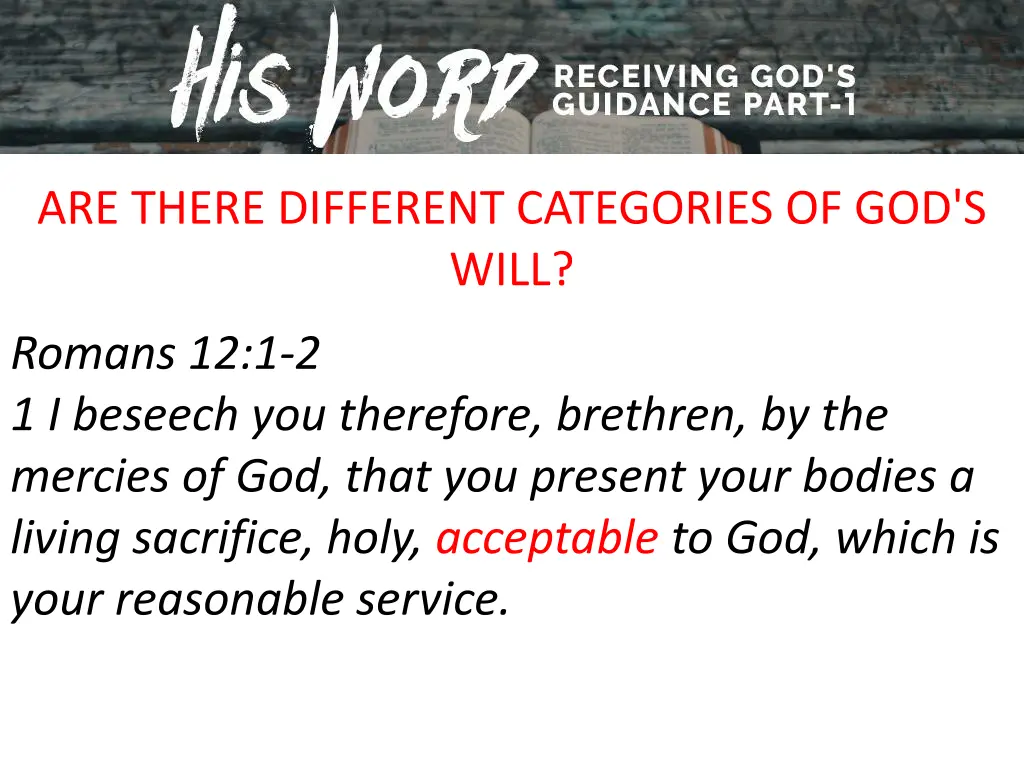 are there different categories of god s will