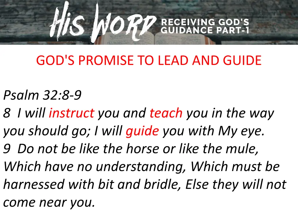 god s promise to lead and guide 1