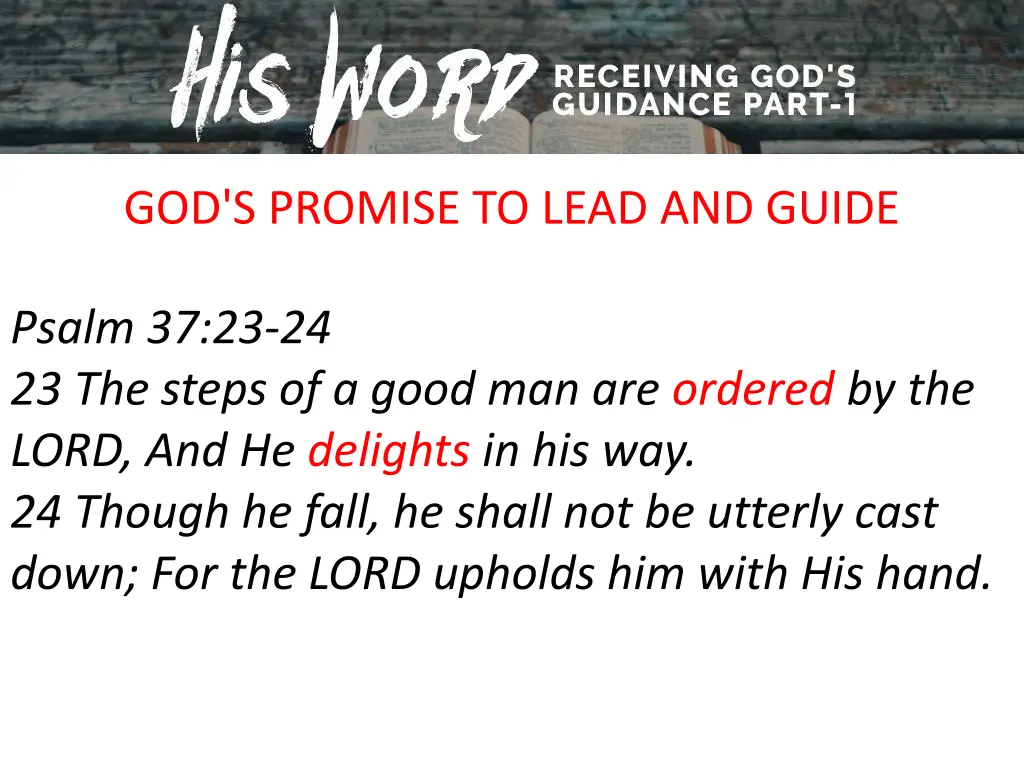 god s promise to lead and guide