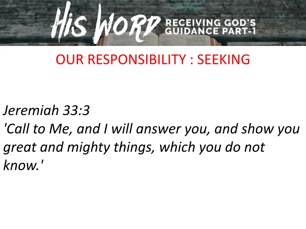 our responsibility seeking 1