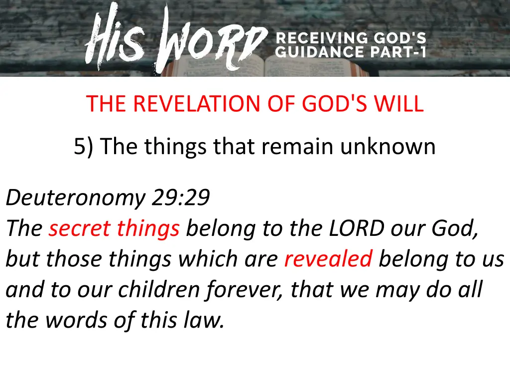 the revelation of god s will 4