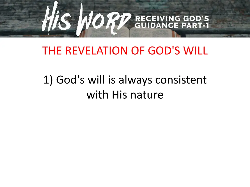 the revelation of god s will