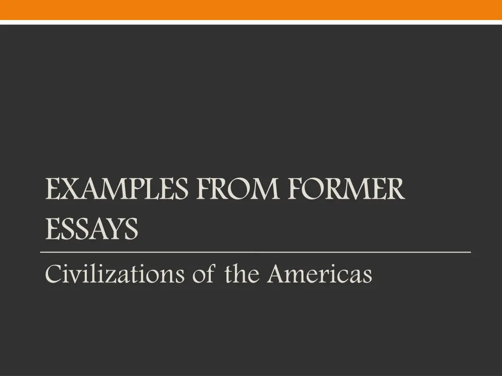 examples from former essays