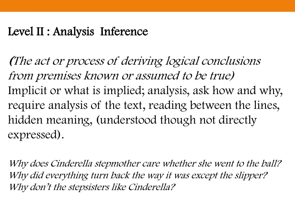 level ii analysis inference level ii analysis