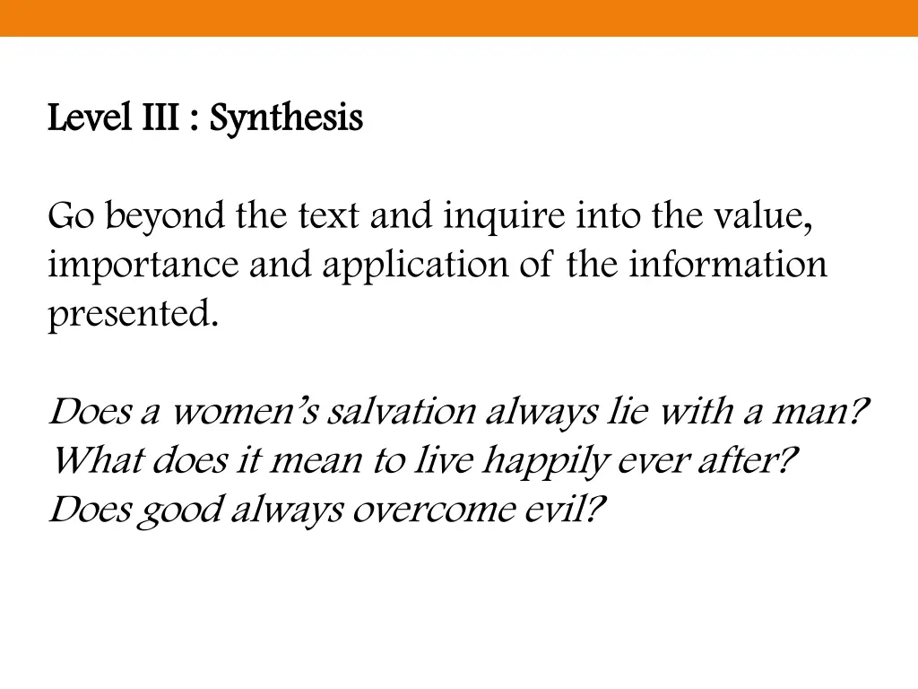 level iii synthesis level iii synthesis