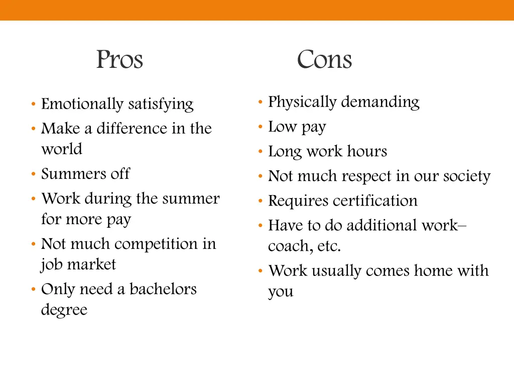 pros cons