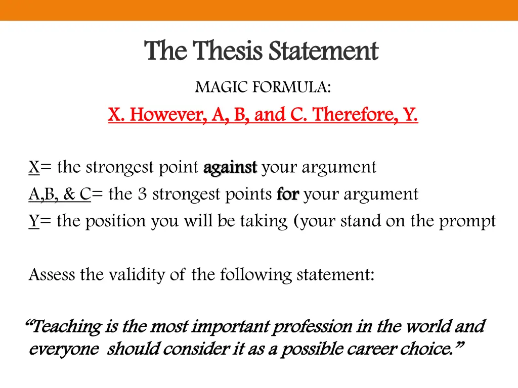 the thesis statement the thesis statement