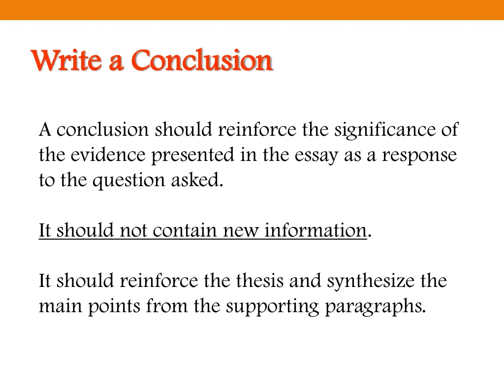 write a conclusion write a conclusion