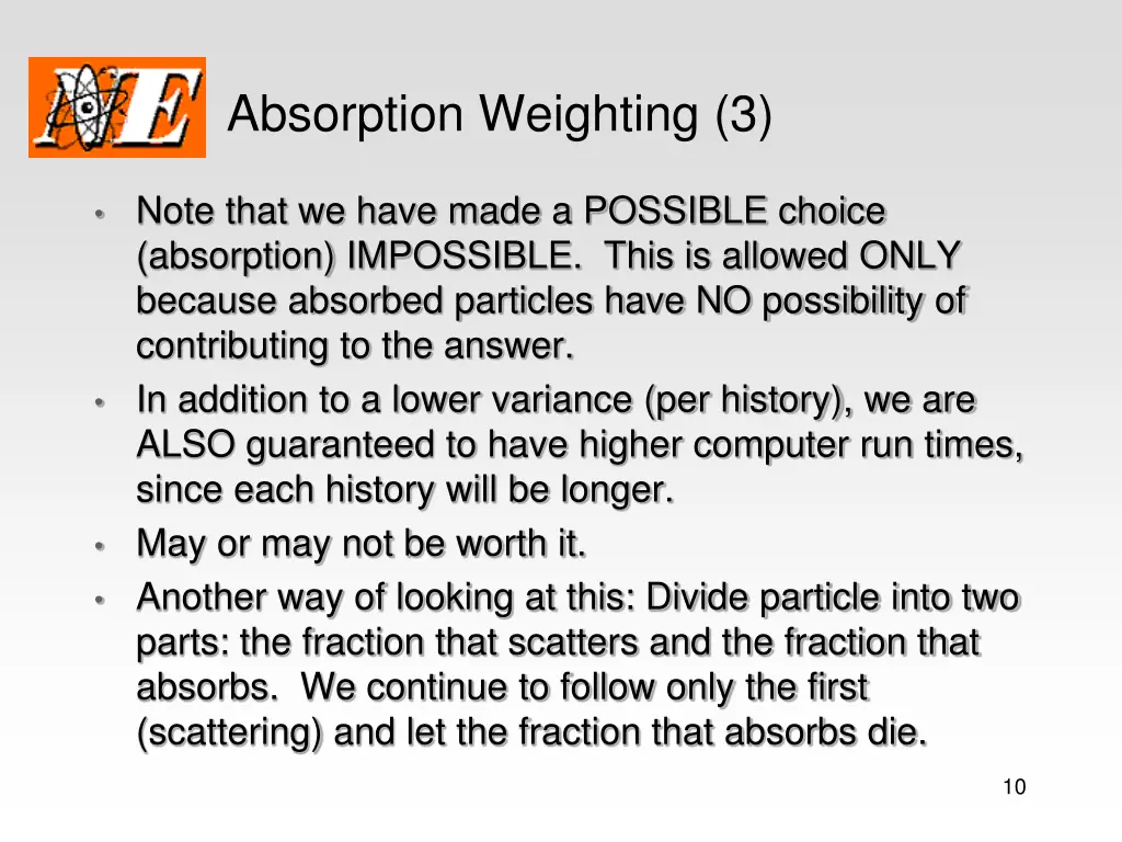 absorption weighting 3