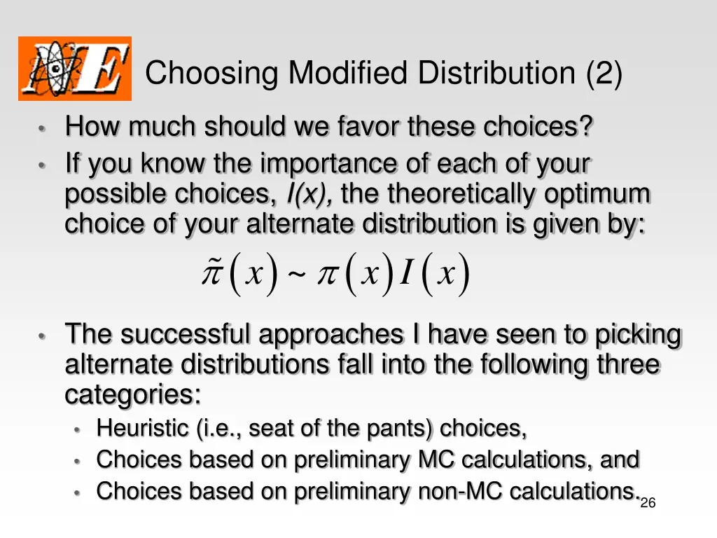 choosing modified distribution 2