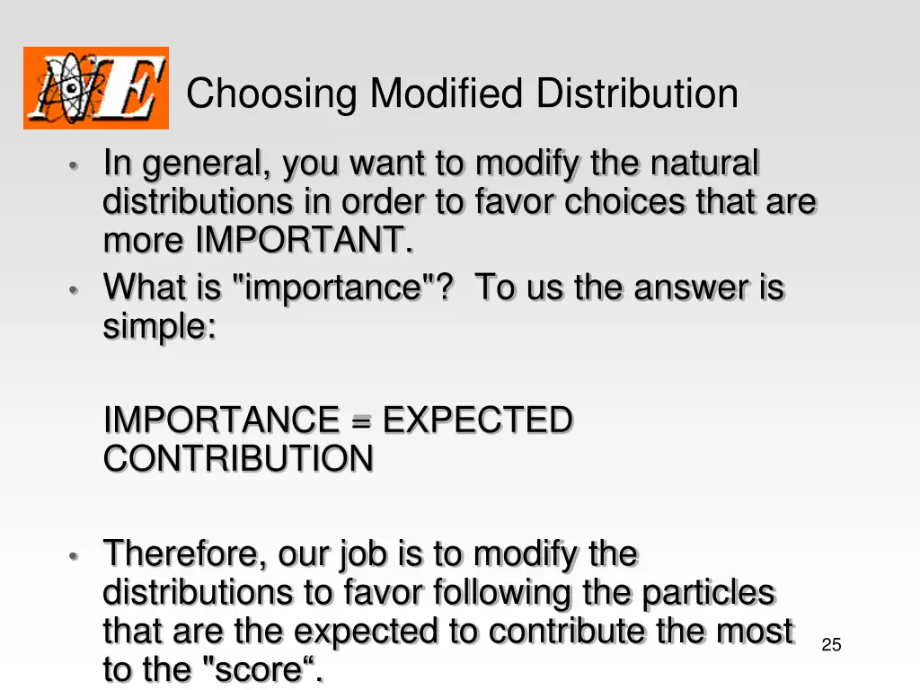 choosing modified distribution