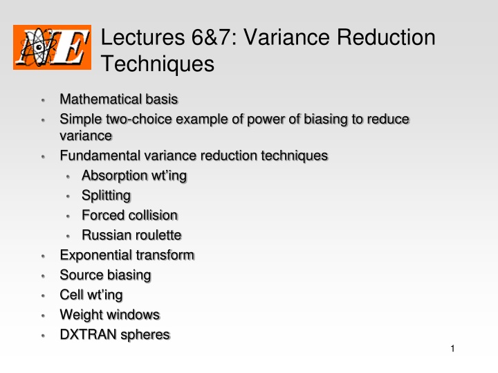 lectures 6 7 variance reduction techniques