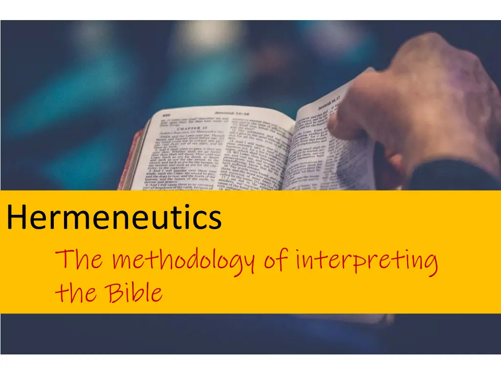 hermeneutics the methodology of interpreting