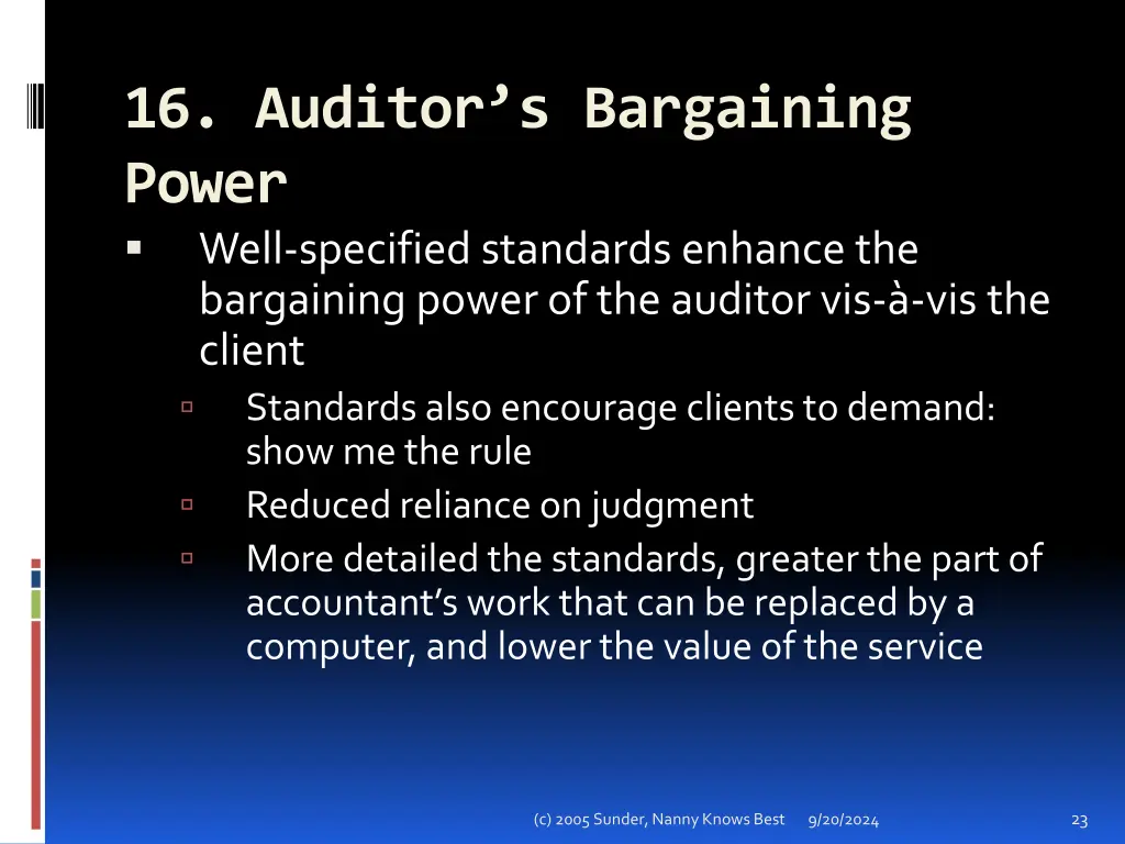 16 auditor s bargaining power well specified