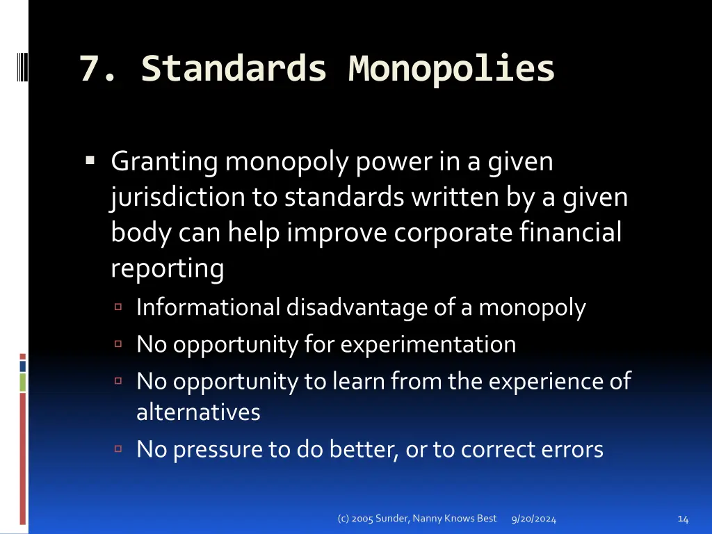 7 standards monopolies