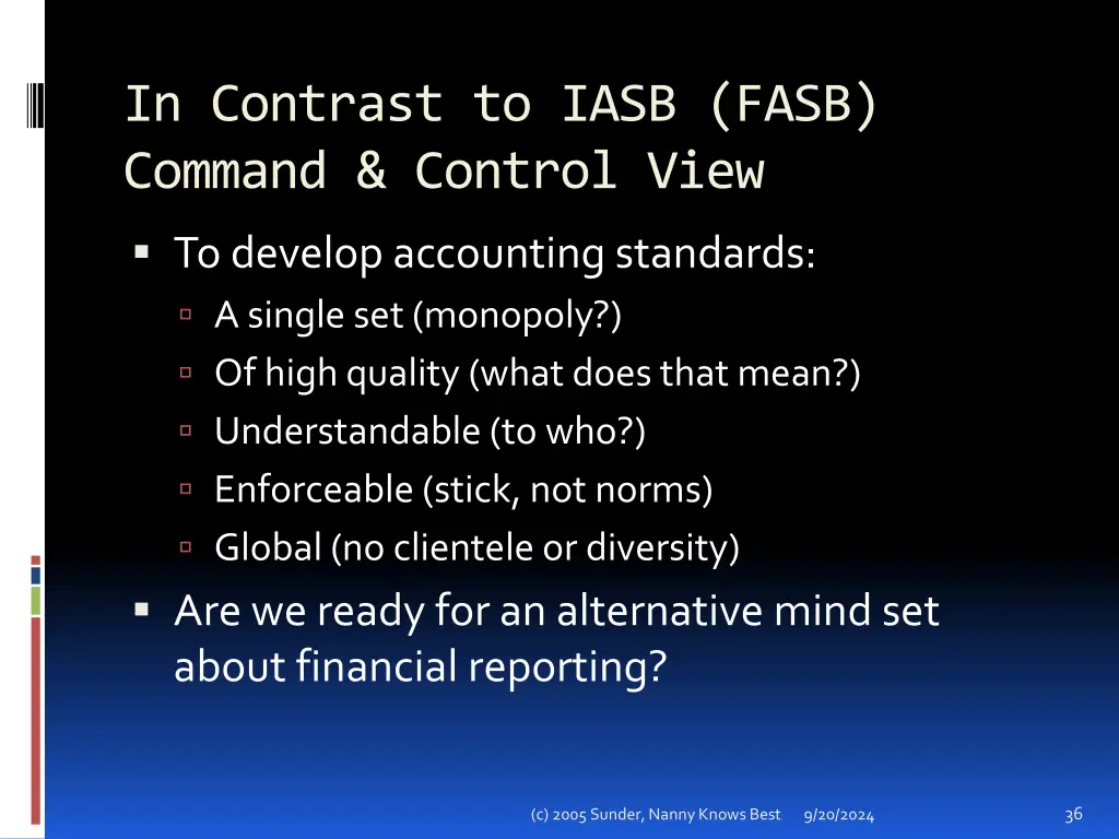 in contrast to iasb fasb command control view