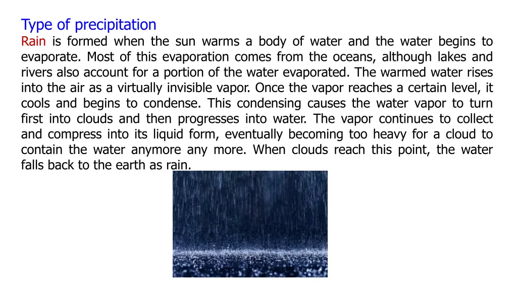 type of precipitation rain is formed when