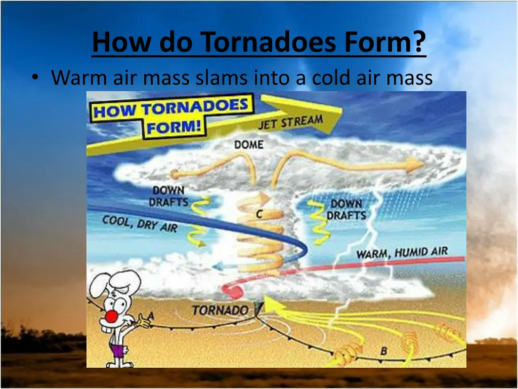 how do tornadoes form warm air mass slams into