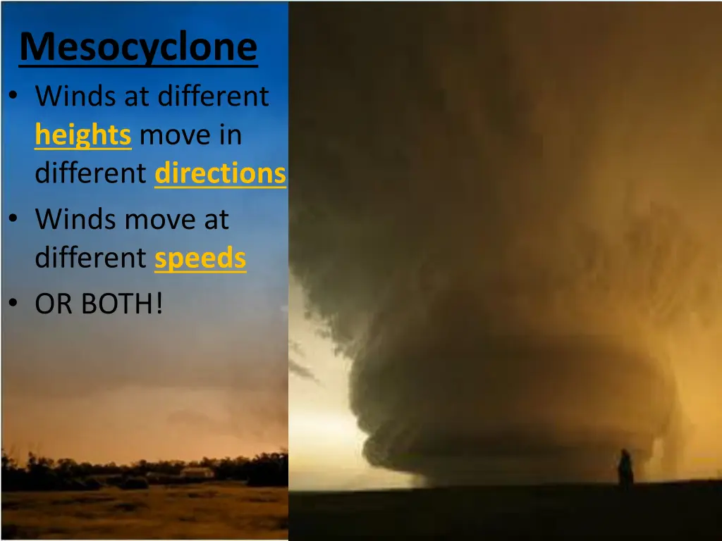 mesocyclone winds at different heights move