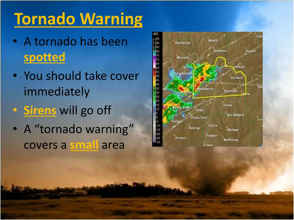 tornado warning a tornado has been spotted