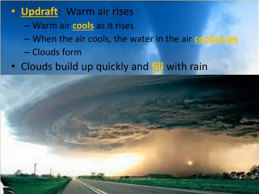 updraft warm air rises warm air cools as it rises