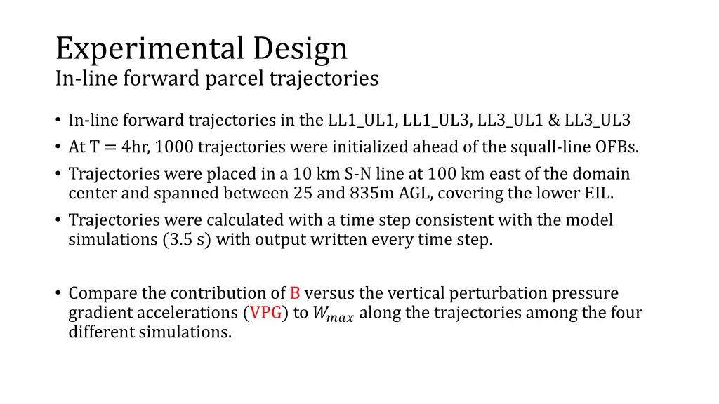 experimental design in line forward parcel