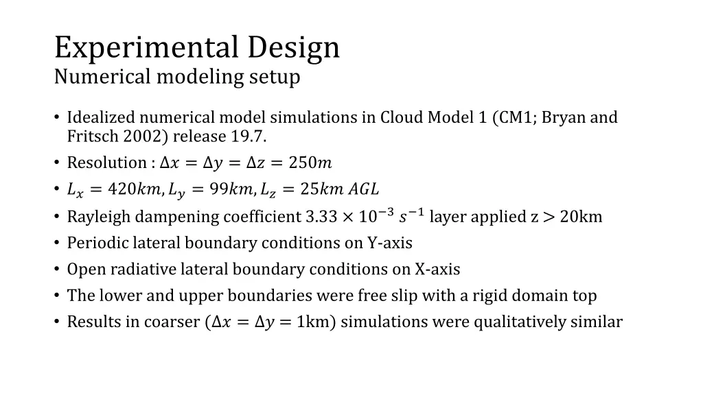 experimental design numerical modeling setup