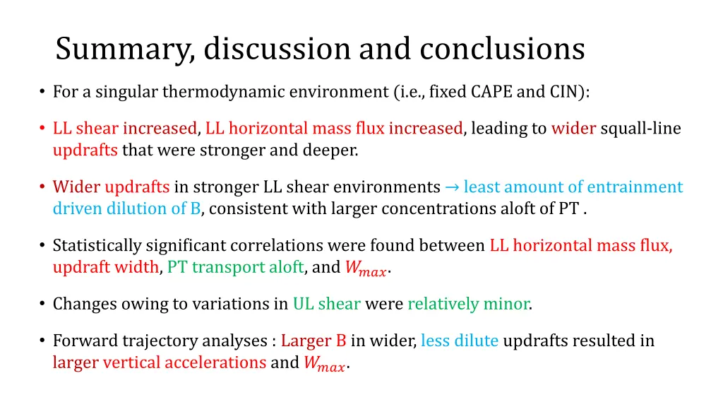 summary discussion and conclusions