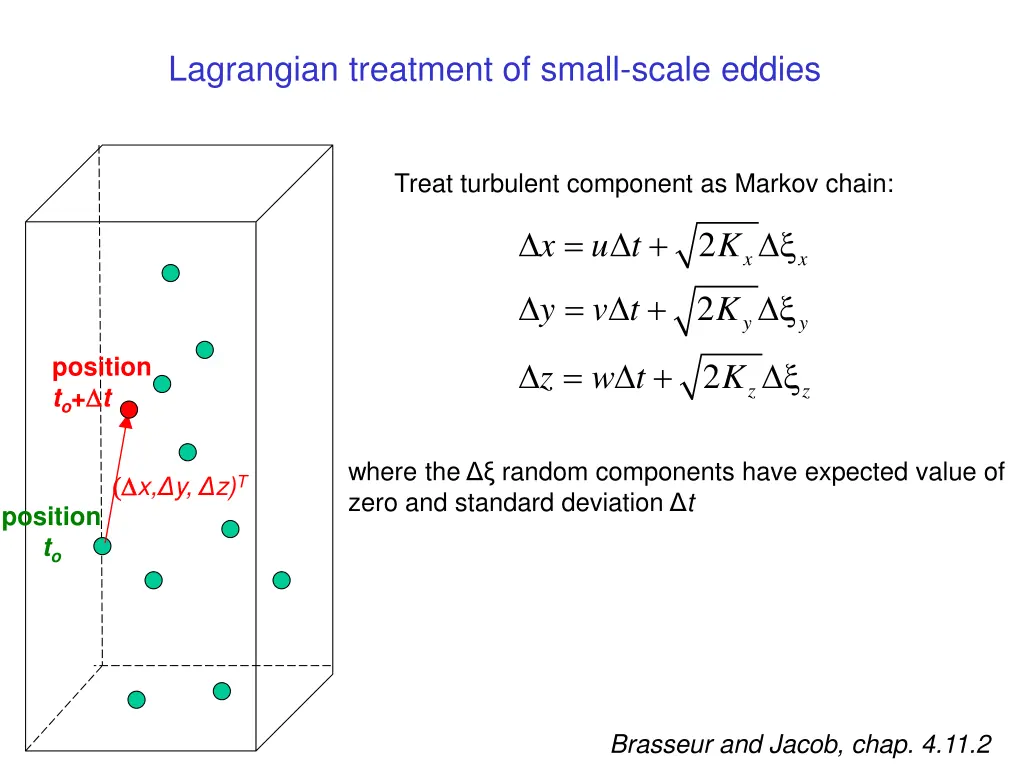 lagrangian treatment of small scale eddies