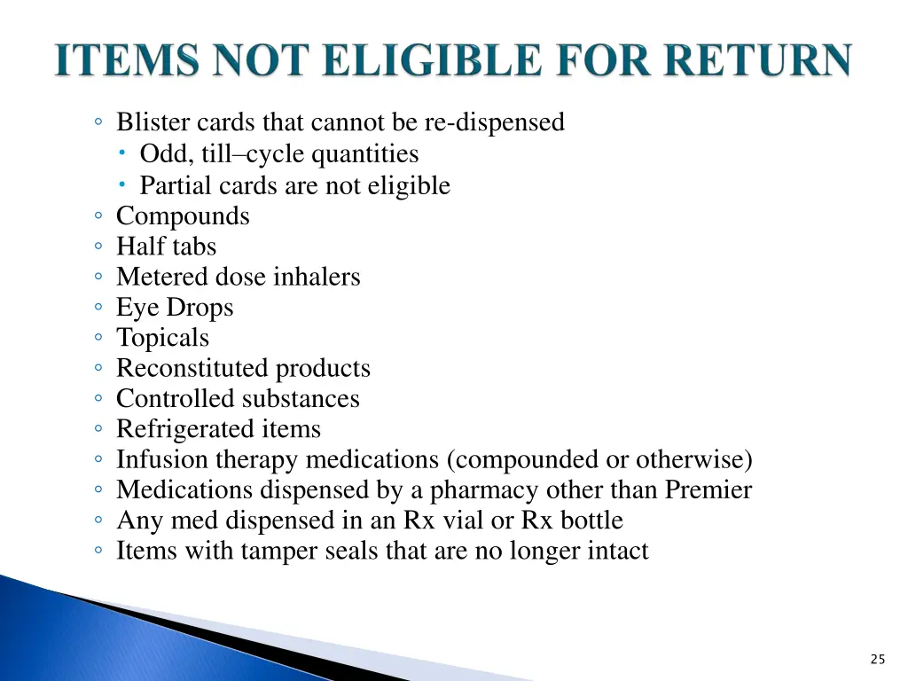 blister cards that cannot be re dispensed