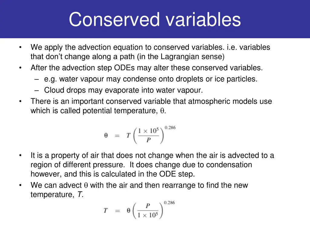 conserved variables