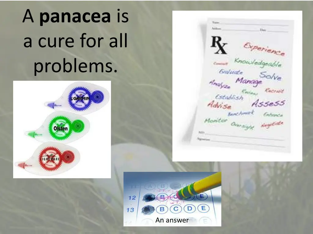 a panacea is a cure for all problems