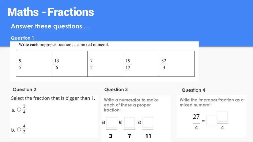 maths fractions 2