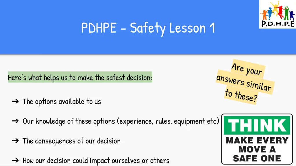 pdhpe safety lesson 1 1