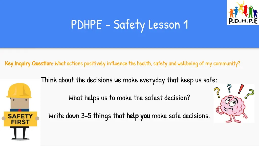 pdhpe safety lesson 1