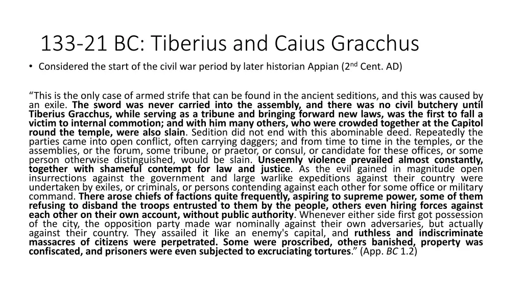 133 21 bc tiberius and caius gracchus considered