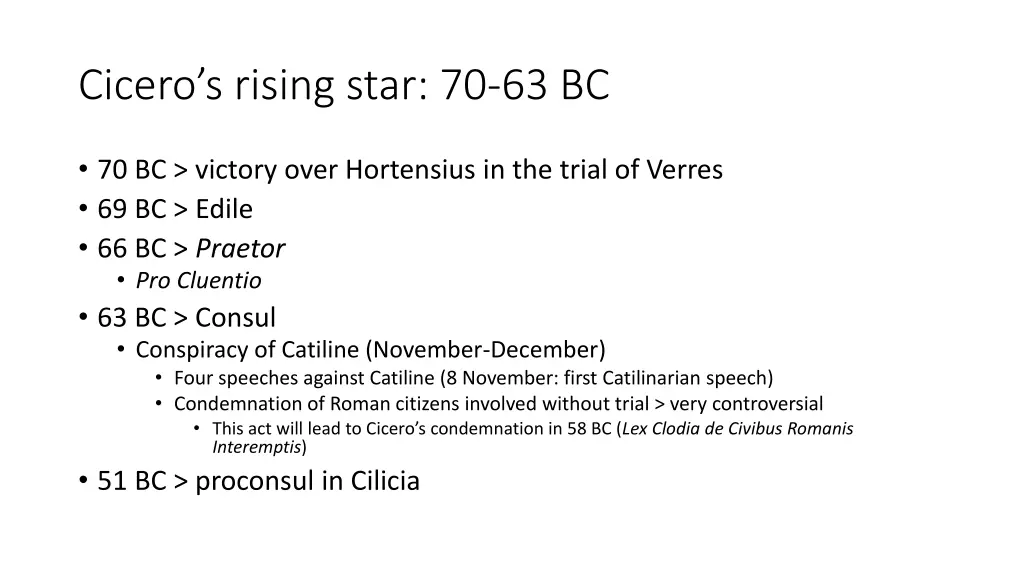 cicero s rising star 70 63 bc