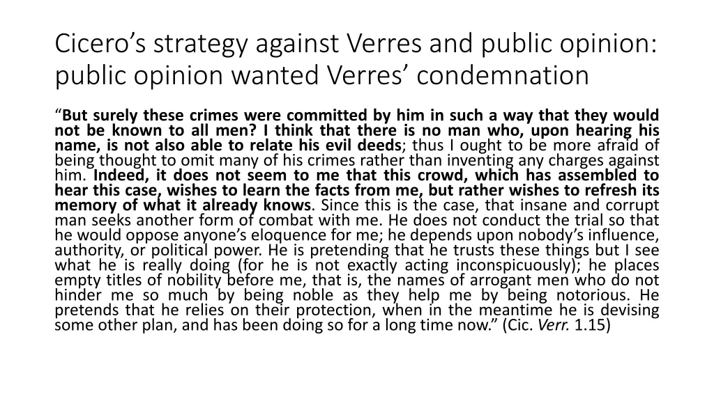 cicero s strategy against verres and public 5